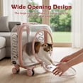 thumbnail image 6 of Plenkra Rolling Pet Carrier with Telescopic Handle & Shoulder Strap – Ventilated Travel Trolley with Quiet Wheels for Small Cats & Dogs, Outdoor Adventures & Camping (Pink), 6 of 9