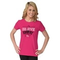 thumbnail image 3 of Breast Cancer Believe Survive Aware Womens Slim Fit Graphic Tee Brisco Brands S, 3 of 5