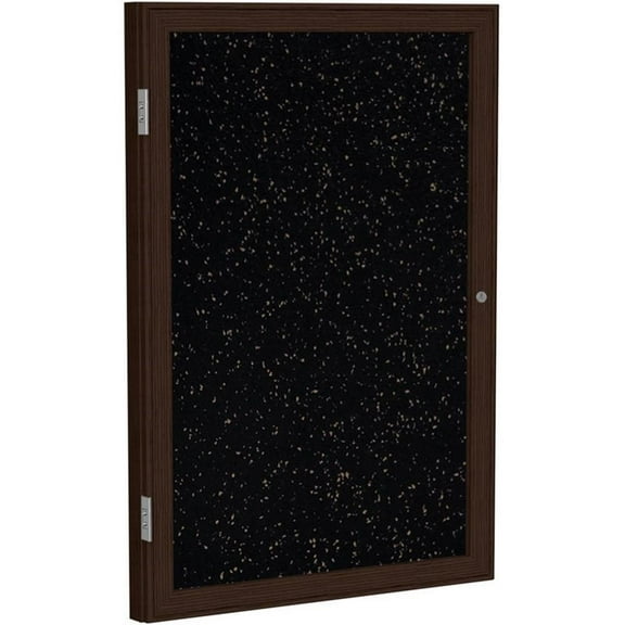 Ghent's Wood 24" x 18" 1 Door Enclosed Bulletin Board in Speckled Tan