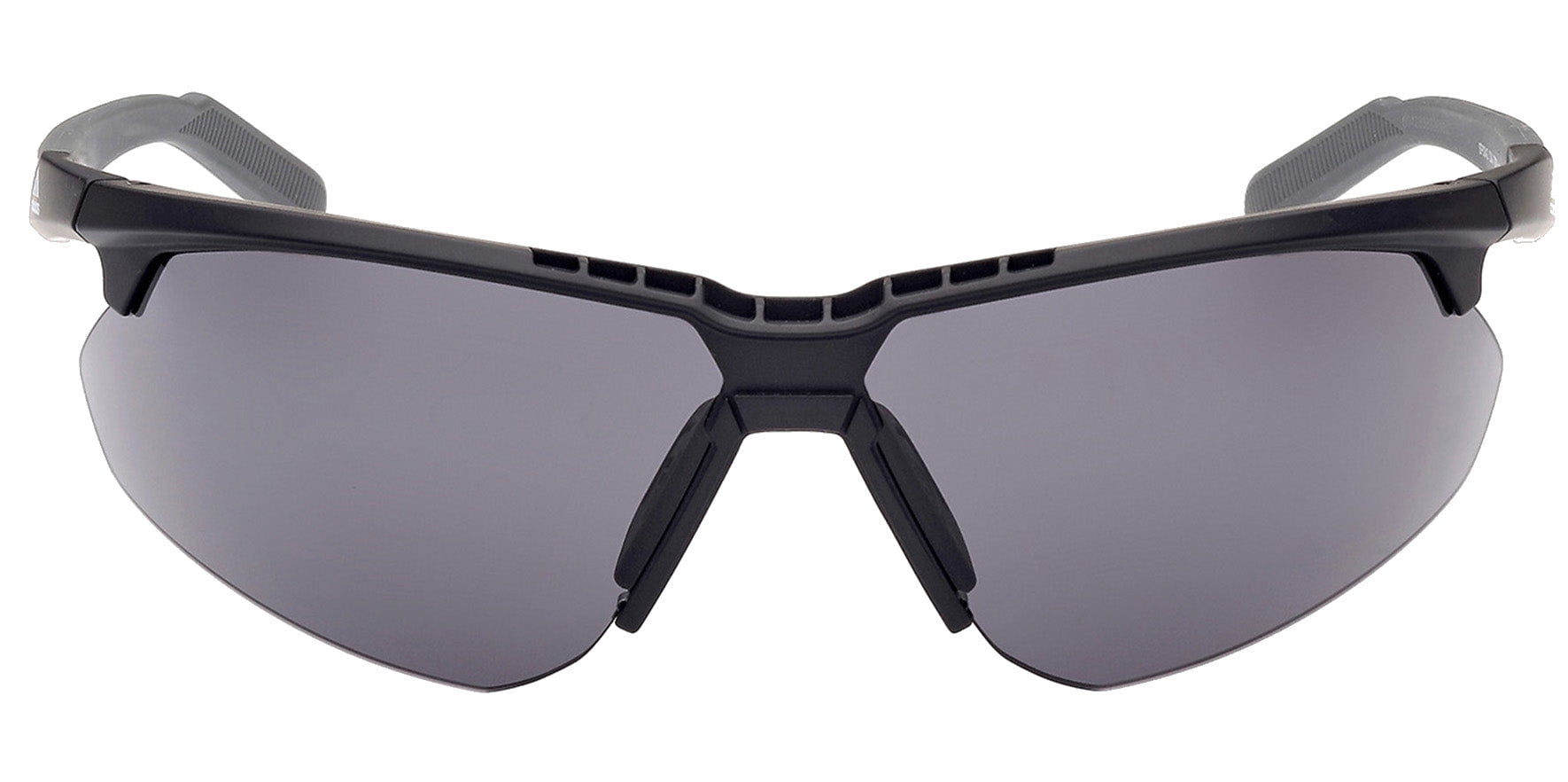 Adidas Men's Semi-Rimless Wrap Sunglasses with Clear Bonus Lens- Matte Black/Smoke Grey  SP0042-02A-79