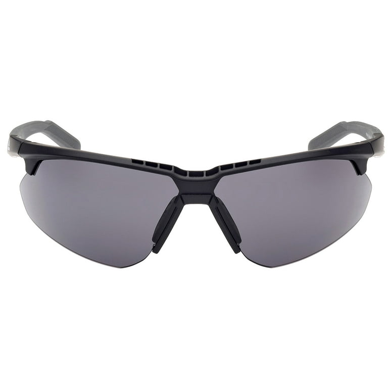 Adidas Men's Semi-Rimless Wrap Sunglasses with Clear Bonus Lens