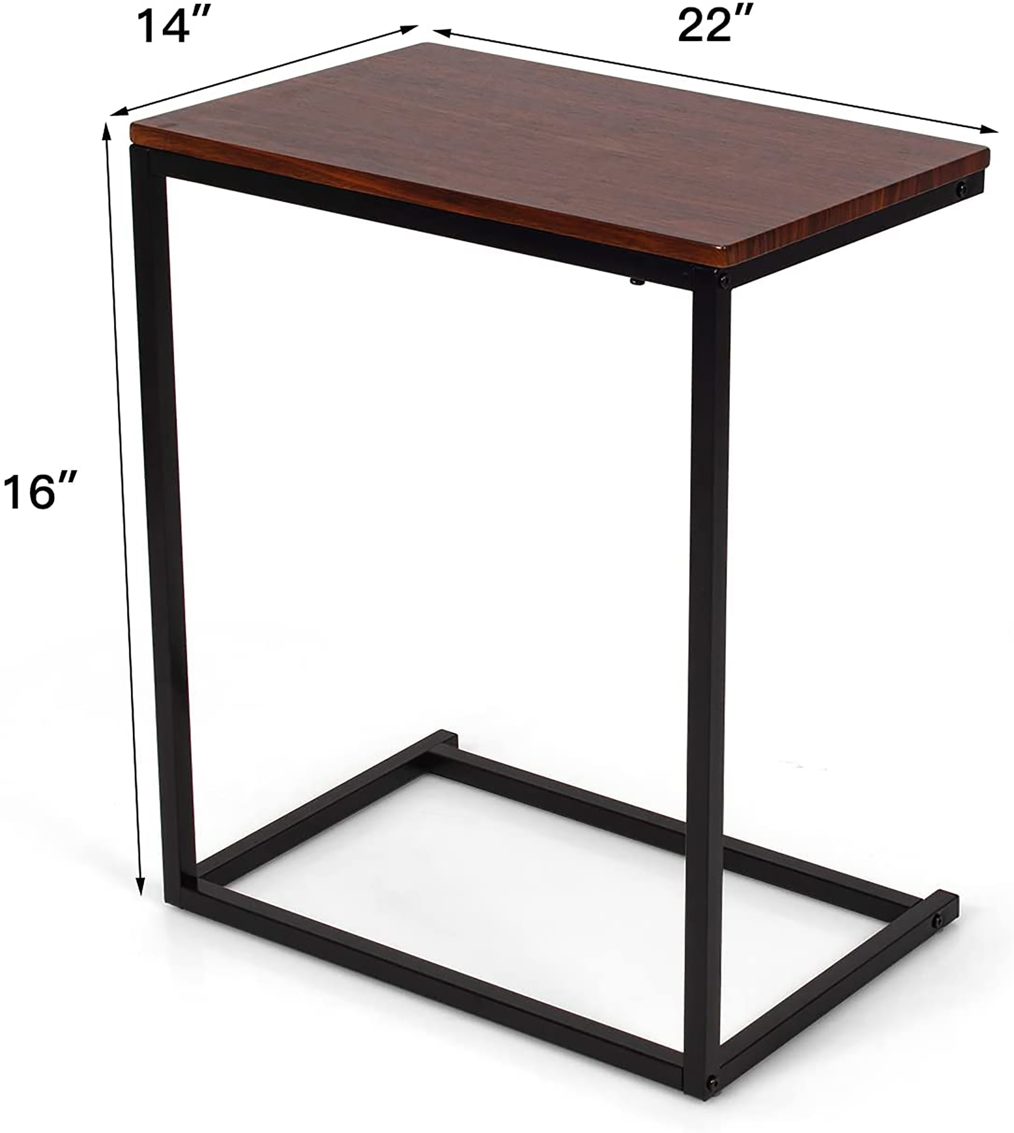 Costway 22''x14''x26'' Sofa Side End Table Laptop Holder Multiple Stand Desk Walnut - image 5 of 8