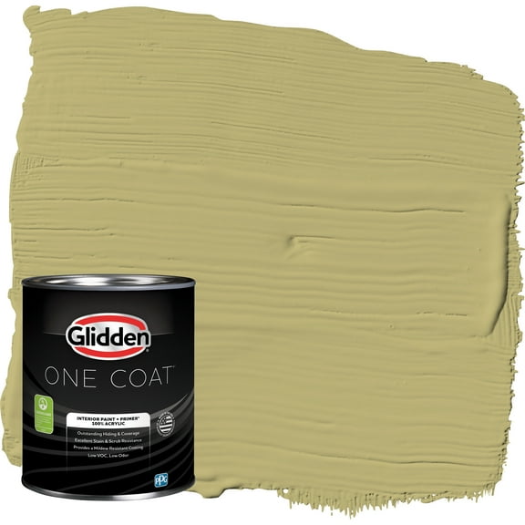 Glidden One Coat Interior Paint and Primer, Gracious Glow / Green, 1 Quart, Semi-Gloss