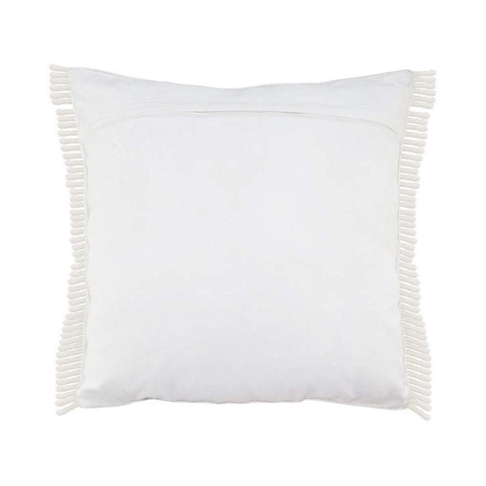 Ox Bay 24" x 24" Hand-Woven White Diamond Resistant Polyester Pillow Cover
