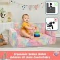 thumbnail image 4 of Teler Glow-in-The-Dark Unicorn Toddler Sofa, 2-in-1 Foldable Plush Chair & Lounger for Kids Boys & Girls, Removable Washable Cover, 4 of 8