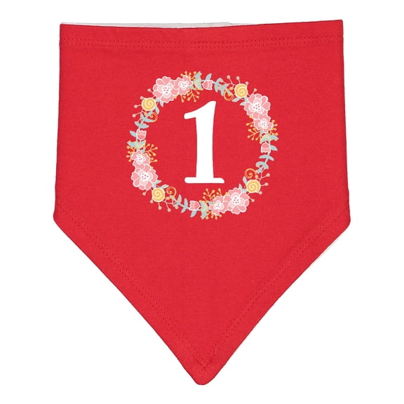 Inktastic 1st Birthday Rose Flower Wreath Girls Baby Bandana Bib