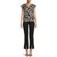 thumbnail image 2 of Time And Tru Women's Ponte Bootcut Pants with Front Slit, 2 of 5