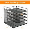 thumbnail image 4 of Desk Organizers and Accessories, 5-Tier Paper Letter Tray Organizer with File Holder, Desktop Organizer for Office Supplies (Black), 4 of 7