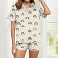 thumbnail image 6 of Bxsruta Pajamas Set for Women, Women's Casual Printed Pajama Set, Button-Down Blouse & Short Pants, Lightweight Loungewear, 6 of 8