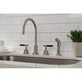 thumbnail image 3 of Kingston Brass KS8728CKL Kaiser Double-Handle 4-Hole Widespread Kitchen Faucet with Plastic Sprayer in Brushed Nickel, 3 of 8