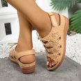 thumbnail image 7 of Bkhluea Women Slingback Wedge Sandals Lace-Up Cutout Shoes Comfortable For Casual Travel Daily Walking Outdoor Activities, 7 of 7