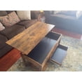 thumbnail image 4 of WLIVE Coffee Table for Living Room, Lift Top Coffee Table with Storage, Small Coffee Table with Hidden Compartment and Steel Frame, Wooden Dining Table with Rising Top, Rustic Brown, 4 of 11