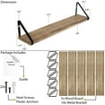 thumbnail image 7 of Wallniture Ponza 24" Wall Mounted Rustic Floating Shelf with Brackets for Kitchen Living Room Bedroom, Natural Burned, Set of 5, 7 of 7