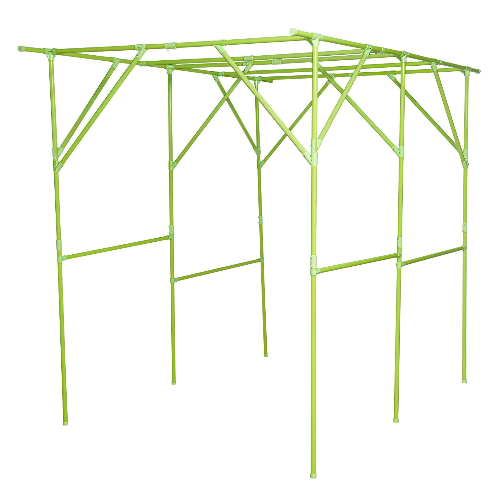 Green Garden Arch Trellis 6.56*4.92*6.56 ft Tall Garden Arch Trellis Metal Plant Support Trellis Archway Plant Climbing Pergola for Vegetables Plant Cucumber Trellis Decoration - Green