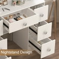 thumbnail image 6 of Caulitar White Vanity Table with LED Lighted Mirror, 3 Color Modes, 7 Drawer Modern Vanity Desk for Bedroom, 6 of 9
