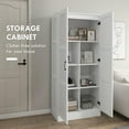thumbnail image 6 of GVN Kitchen Buffet Cabinet,Coffee Bar Cabinet,71" Tall Storage Cabinet, Modern Style Pantry Cupboard Cabinet with Soft Close Doors, White, 6 of 7