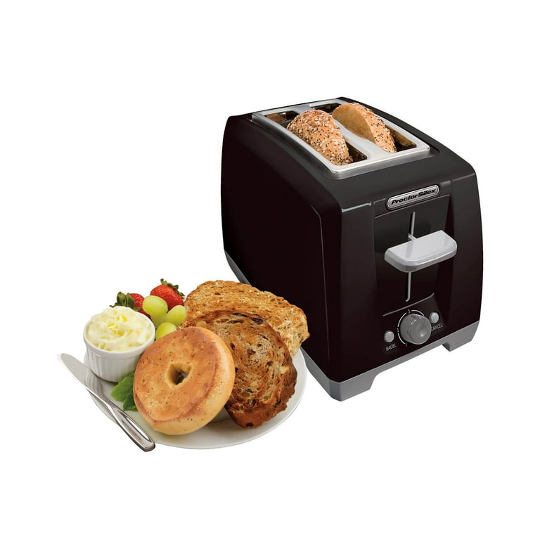 Proctor Silex 2 Slice Toaster, Auto Shut Off, Compact, Black, 22624