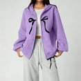 thumbnail image 2 of FINALGANG Girls Kids Zip Up Hoodie With Bow Print Casual Oversized Long Sleeve Sweatshirt With Front Pockets For Daily Wear Versatile Top, 2 of 5