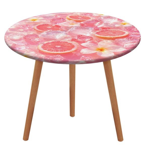 BCIIG Grapefruit Plumeria Ice Water Pattern Table Cloth, Waterproof Oil-Proof, Wipeable Spill-Proof Table Cover for Dining Table, Heavy Duty Durable Tablecloth for Kitchen, Party, Picnic, Home Decor,