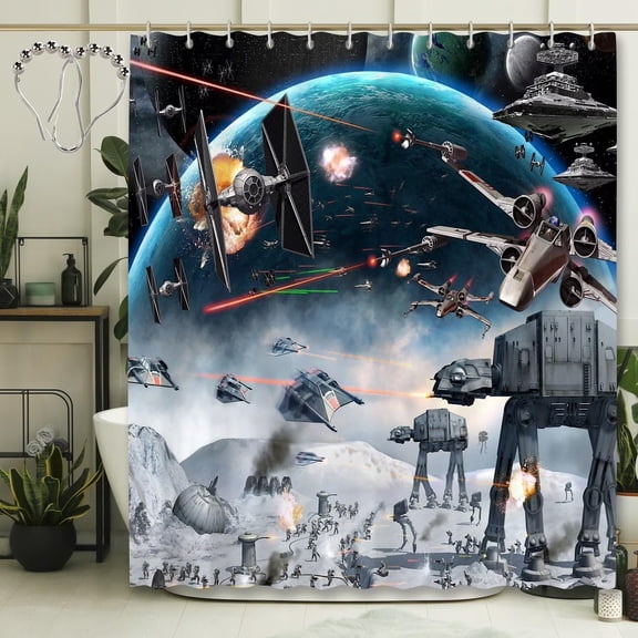 Galaxy Shower Curtain 72x72 Outer Space Stars Planet Universe Bathroom Decor Waterproof Polyester Fabric with Hooks for Kids Boys Room