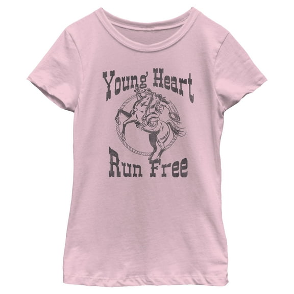 Girl's Lost Gods Young Heart Run Free Graphic Tee Light Pink X Large
