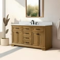 thumbnail image 3 of Design Element Milano 60" Single Sink Oak Bath Vanity with White Quartz Top, 3 of 16