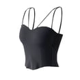 thumbnail image 1 of Mareep Women's Solid Color Camisole Top with Fixed Cups & Adjustable Shoulder Straps - Seamless Tube Vest for Chest Support, 1 of 6