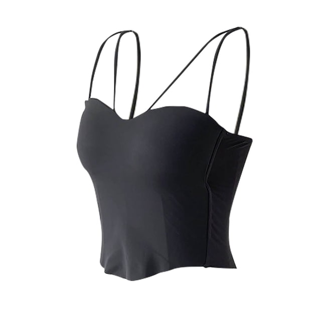 Mareep Women's Solid Color Camisole Top with Fixed Cups & Adjustable Shoulder Straps - Seamless Tube Vest for Chest Support