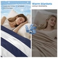 thumbnail image 2 of Blue Stripes Cooling Blanket, Lightweight Breathable Summer Throw Blanket with Double Sided Cold Effect, Simple Blue White Texture Picnic Beach Blankets Bed Sheet for Hot Sleepers 60"x80", 2 of 8