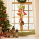 thumbnail image 4 of Adorno colgante de campanas navideñas de Papá Noel | Decoración navideña de PVC con cinta para árbol | 31 x 14 cm, dorado y rojo, 4 of 6