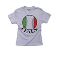 thumbnail image 1 of Italy Baseball Classic - World Vintage with Flag Boy's Cotton Youth Grey T-Shirt, 1 of 2
