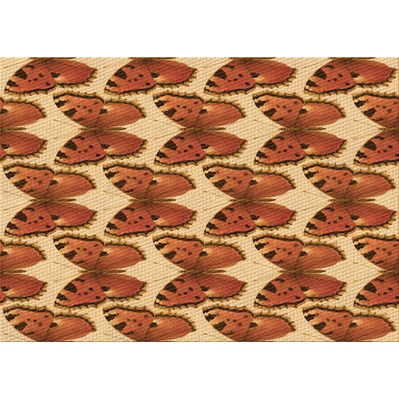 Ahgly Company Indoor Rectangle Patterned Cantaloupe Orange Area Rugs, 3' x 5'