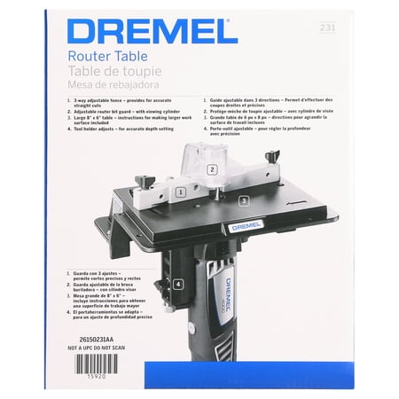 Dremel 231 Rotary Tool Shaper/Router Table to Sand, Edge, Groove, and Slot Wood