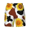 thumbnail image 4 of Lsque Mens Swim Trunks Sunflower Cow Pattern - Bathing Suit Compression Liner - Beach Swim Shorts Swimwear - (S-3XL) - Stretch Quick Dry -Medium, 4 of 9