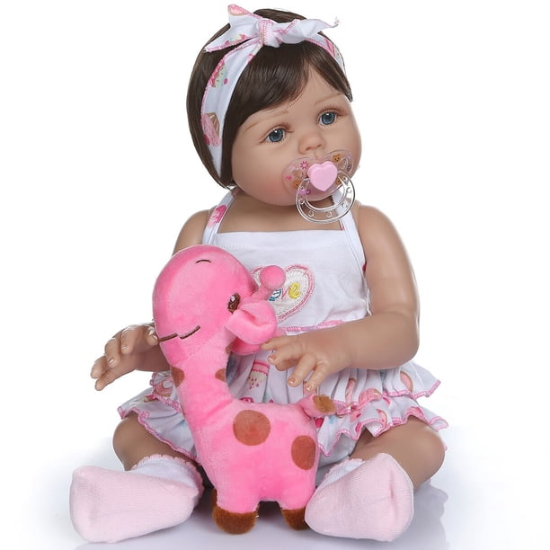 Lifelike Reborn Dolls Baby Girls Soft Silicone Full Body Newborn Baby Dolls Washable Mini Toddler Toy for Kids Great Gift heqiyong LED