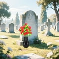 thumbnail image 6 of Artificial Cemetery Flowers for Graves - Realistic Silk Rose & Lily Bouquet, Memorial Floral Arrangement for Headstones, Outdoor Grave Decor, Funeral Vase Flowers - All Weather Sympathy Decor, 6 of 7