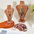 thumbnail image 4 of 3Pcs 3 Sizes Wood Easel Necklace Display Stand Wooden Bust Jewelry Display Portable Necklaces Holder Stand, 4 of 6