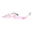 thumbnail image 1 of Unique Check Mark Lens Avant Garde Rimless Pimp Sunglasses Pink, 1 of 4