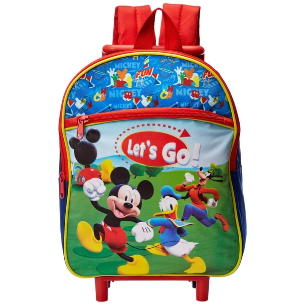 Global Designs Disney Boys' Mickey Mouse Rolling Backpack, Multi, One