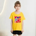 thumbnail image 2 of YOUSNH T-Shirt à Manches Courtes Col Rond Imprimé Mode Mignon pour Filles, Décontracté, Ample, Été, Jaune 6-8 Ans, 2 of 5