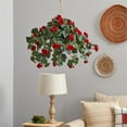thumbnail image 3 of Pemberly Row Vibrant Begonia Blooms Hanging Basket in Red/Brown, 3 of 7
