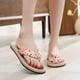 thumbnail image 1 of Alpargata de paja de imitación, sandalias para mujer, pantuflas de mujer con tacón plano y playa plana floral Wmkox8yii ytu8870, 1 of 6