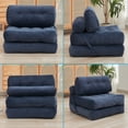 thumbnail image 6 of Mjkone Folding Sofa Bed, Convertible Couch Sleeper,Fold Out Couch Bed,Floor Couch with Foam for Living Room/Bedroom,Blue, 6 of 7