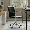 thumbnail image 6 of Martha Stewart Taytum Upholstered Office Chair in Black/Polished Nickel, 6 of 15