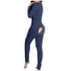 thumbnail image 3 of Pijama Sexy para mujer, mono de Año Nuevo con botones, parte delantera y trasera, culo abierto, solapa, ropa de dormir sólida, ropa de estar por casa, 3 of 4