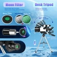 thumbnail image 3 of 70mm Aperture Refractor Telescope for Kids & Adults, 300mm Astronomy Telescope for Beginners, Portable Travel Telescope with Tripod & DIY Stickers, 3 of 8