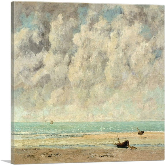 ARTCANVAS The Calm Sea 1869 Canvas Art Print by Gustave Courbet - Size: 26" x 26" (1.50" Deep)