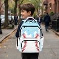 thumbnail image 5 of FKELYI Baseball Blue Drip Print 17 Inch Schoolbag Spacious Kids Backpack with Multi-Pockets for Boys Girls Primary School Bookbag Travel Backpacks for Elementary Student, 5 of 7