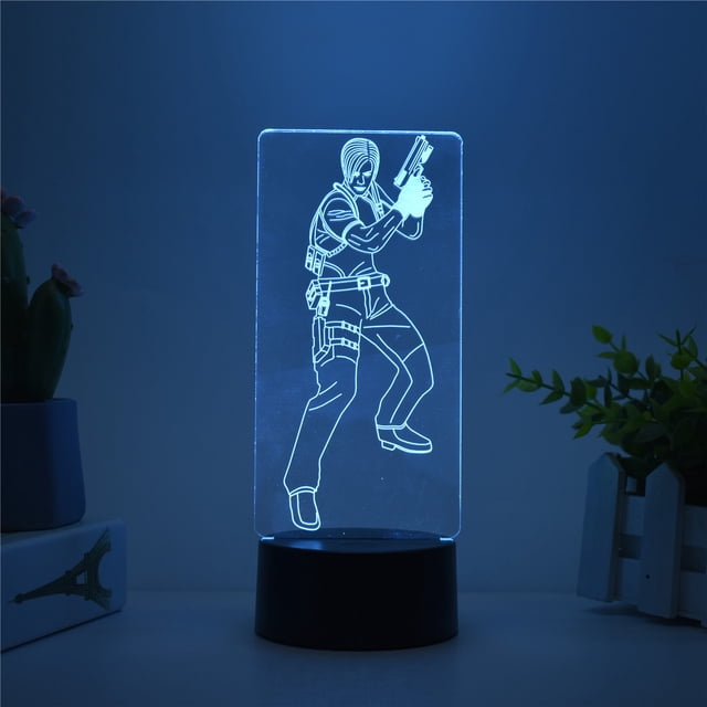 Luz nocturna LED 3D Resident Evil Leon Scott Kennedy
