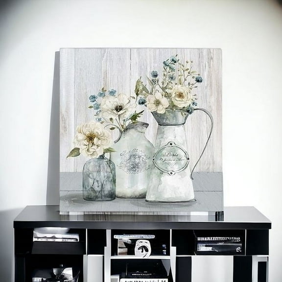 40" Rustic Flowers Canvas Wall Art
